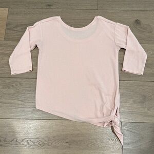 ZELLA GIRL Light Pink Asymmetrical Boat Neck Side Tie 3/4 Sleeve Sweater Size L